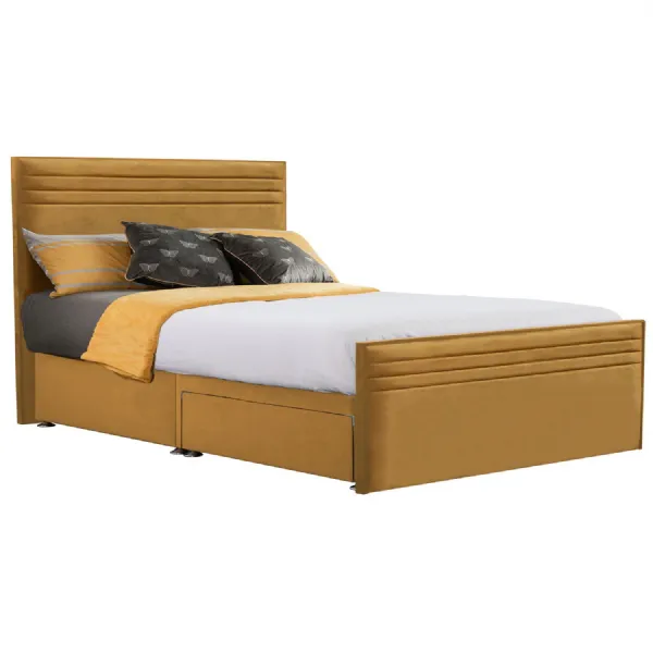 Mustard Style Chic Hybrid Super King Size Fabric Bed