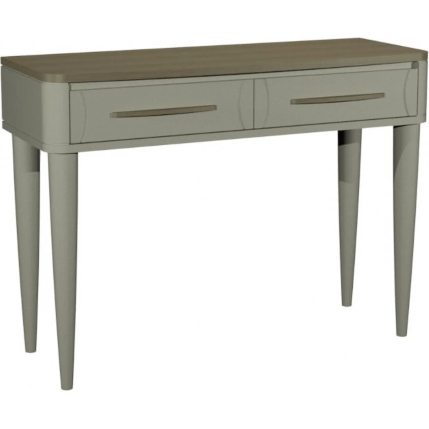 Grey 2 Drawer Console Table Scandi Oak Top And Handles