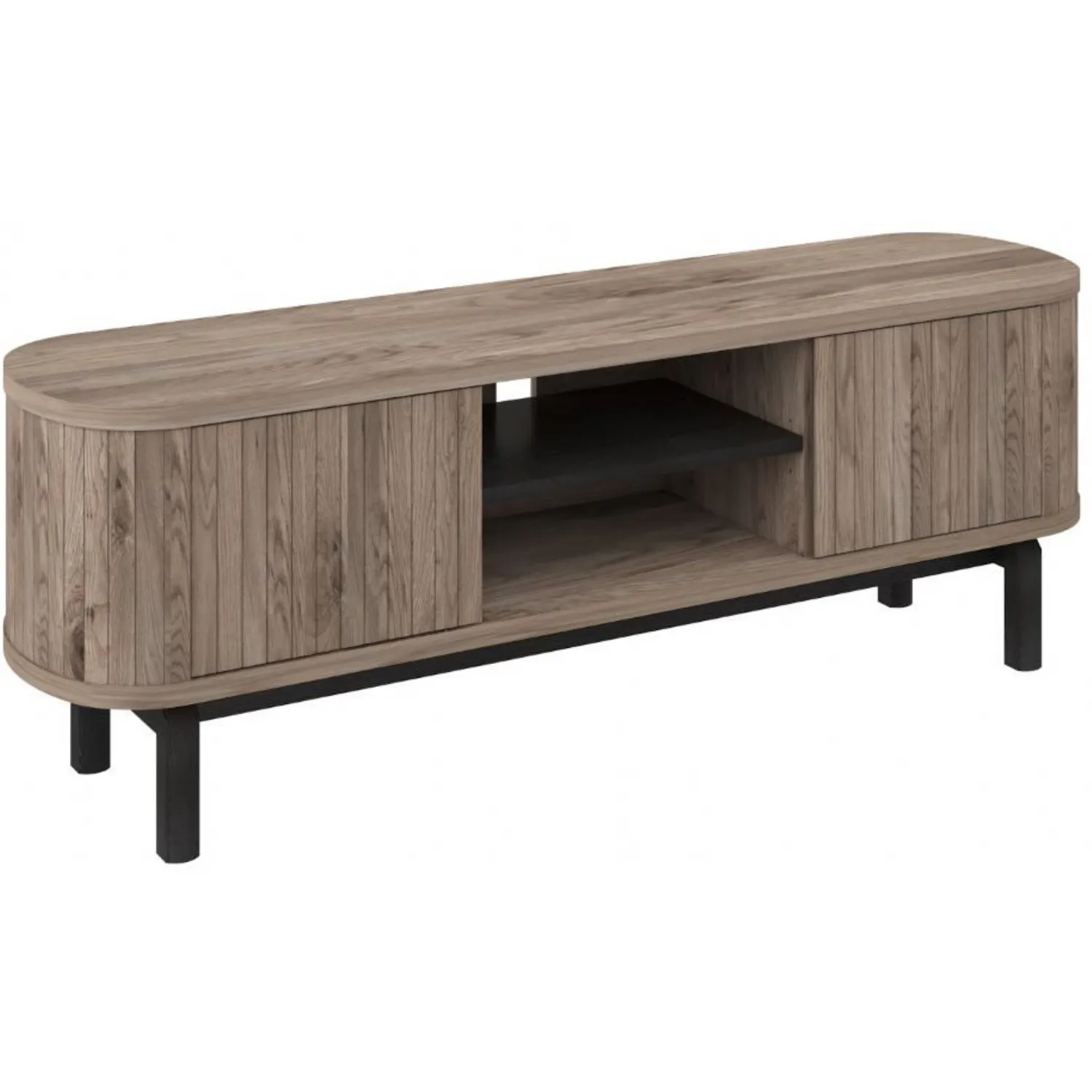 Grey Oiled Oak Entertainment TV Media Unit Peppercorn Legs