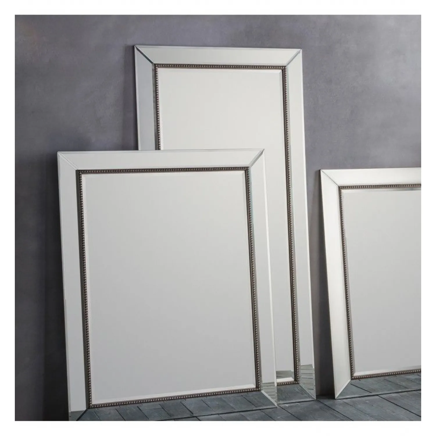 Tall Rectangular Silver Full Length Leaner Mirror