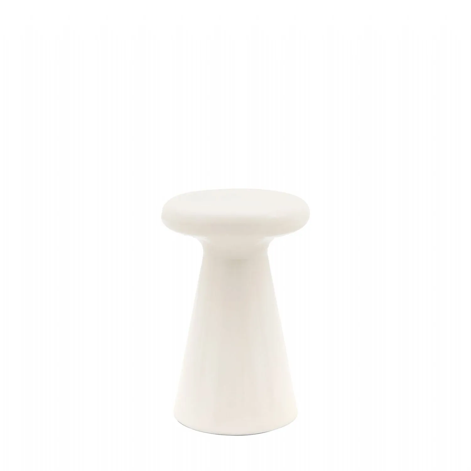 Cream Gloss Small Round Side Table