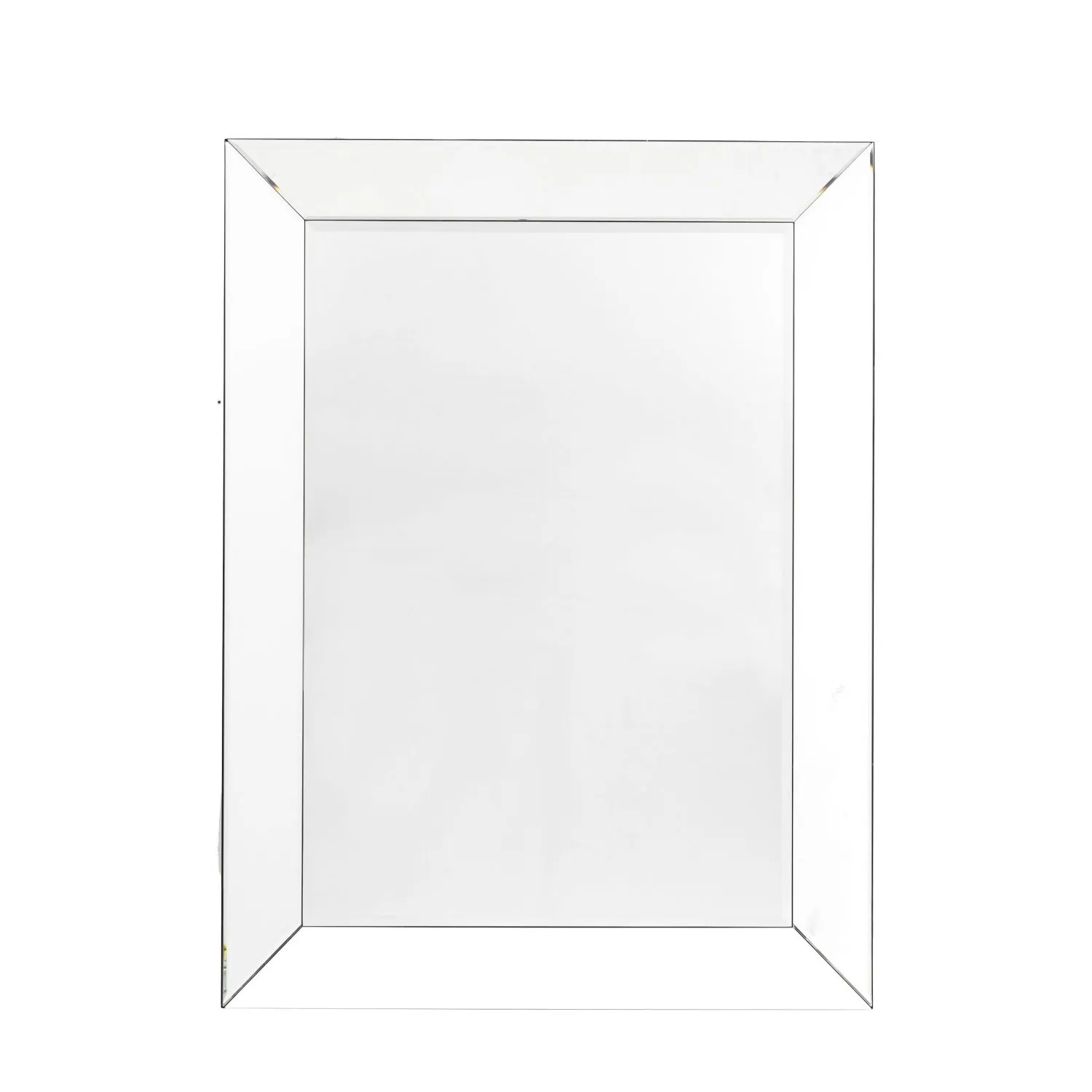 Small Bevelled Rectangular Silver Wall Mirror