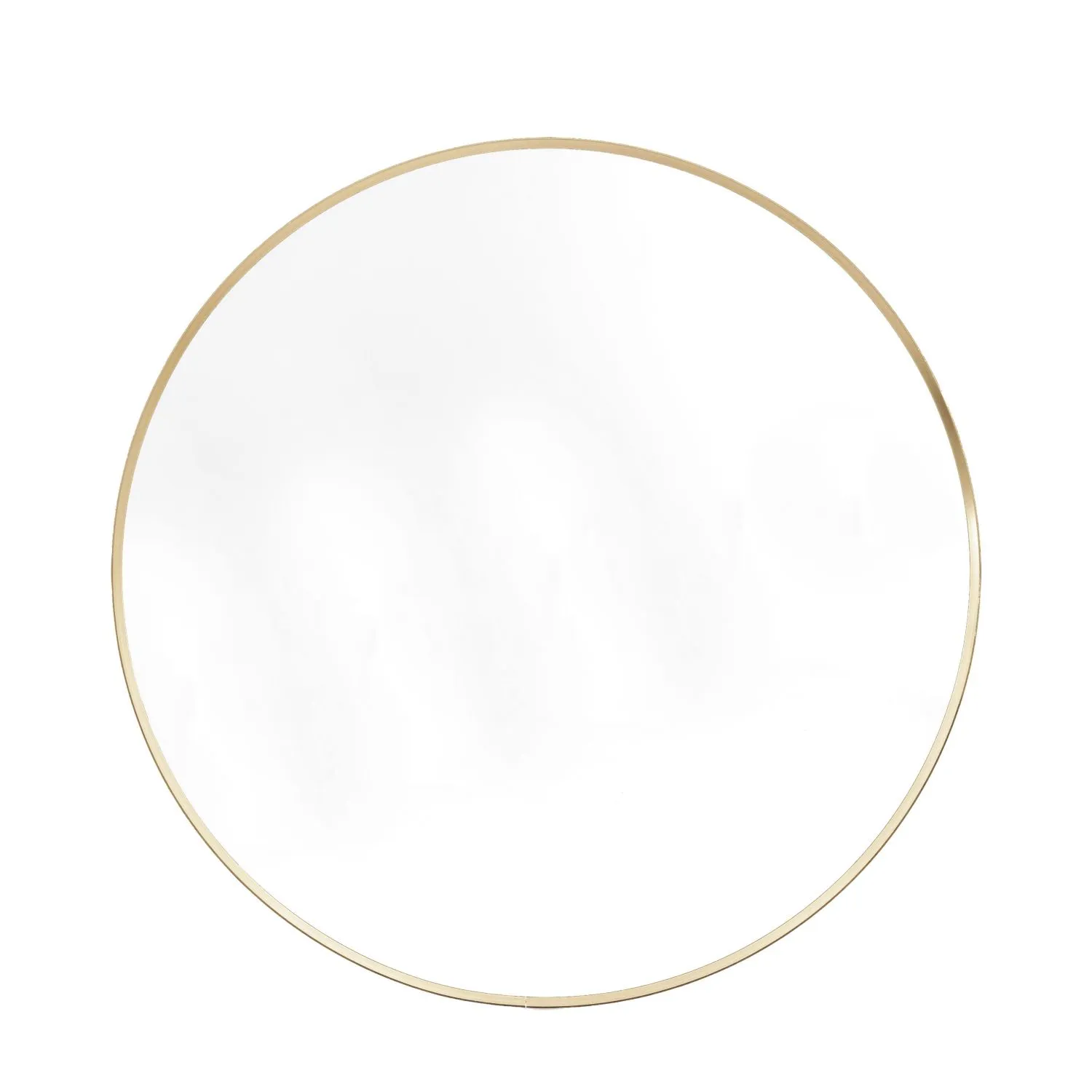 Large Gold Round Wall Mirror Thin Metal Frame 80cm Diameter