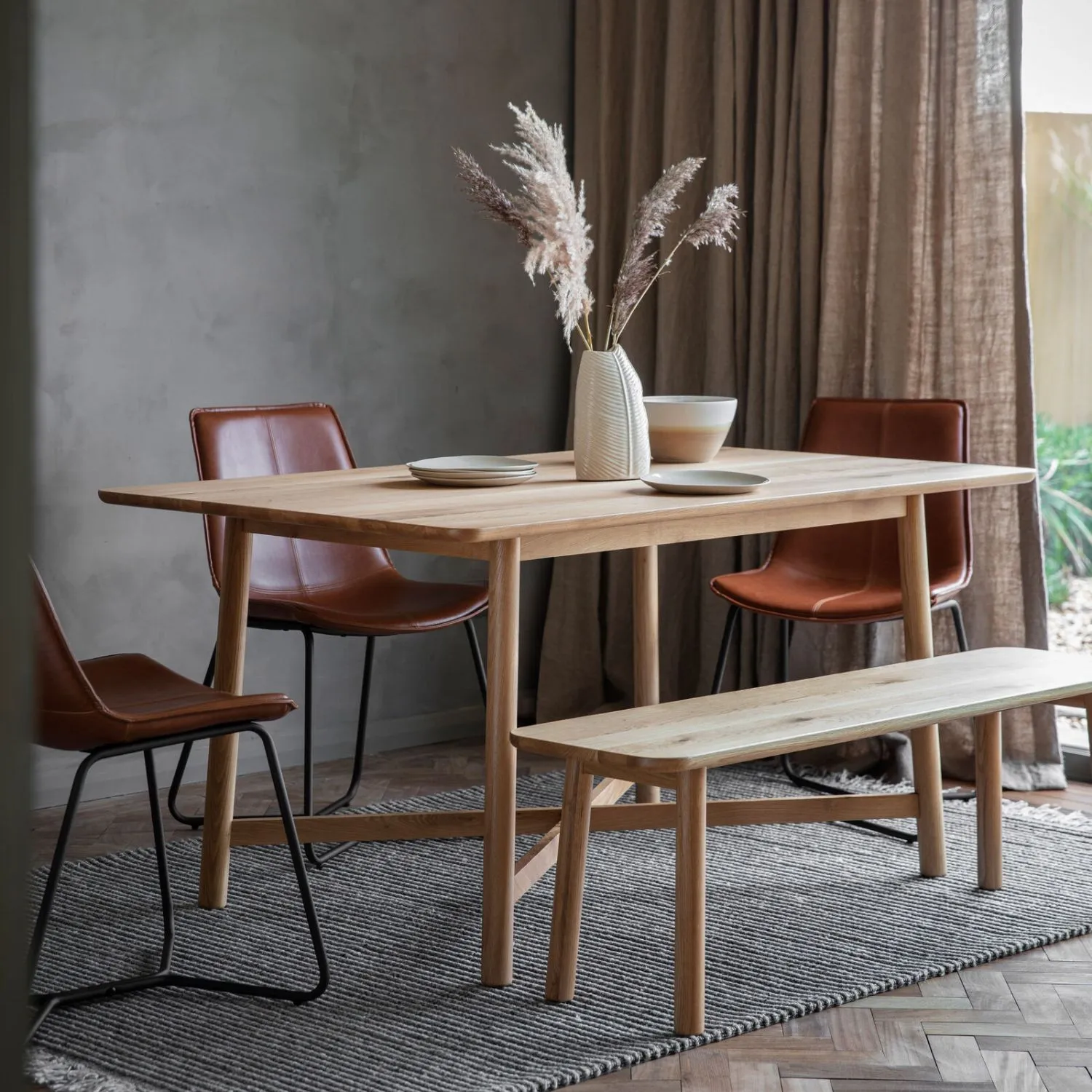 Natural Light Oak Rectangular 150cm Dining Table