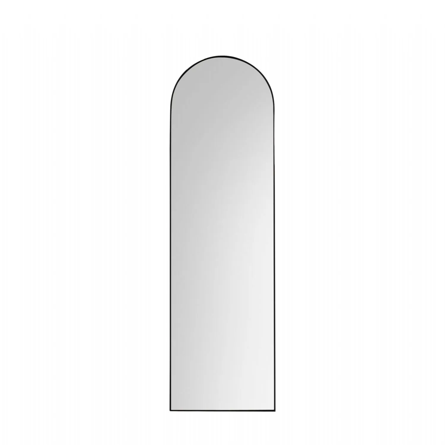 Large Arched Metal Wall Mirror Black Frame 170cm Tall