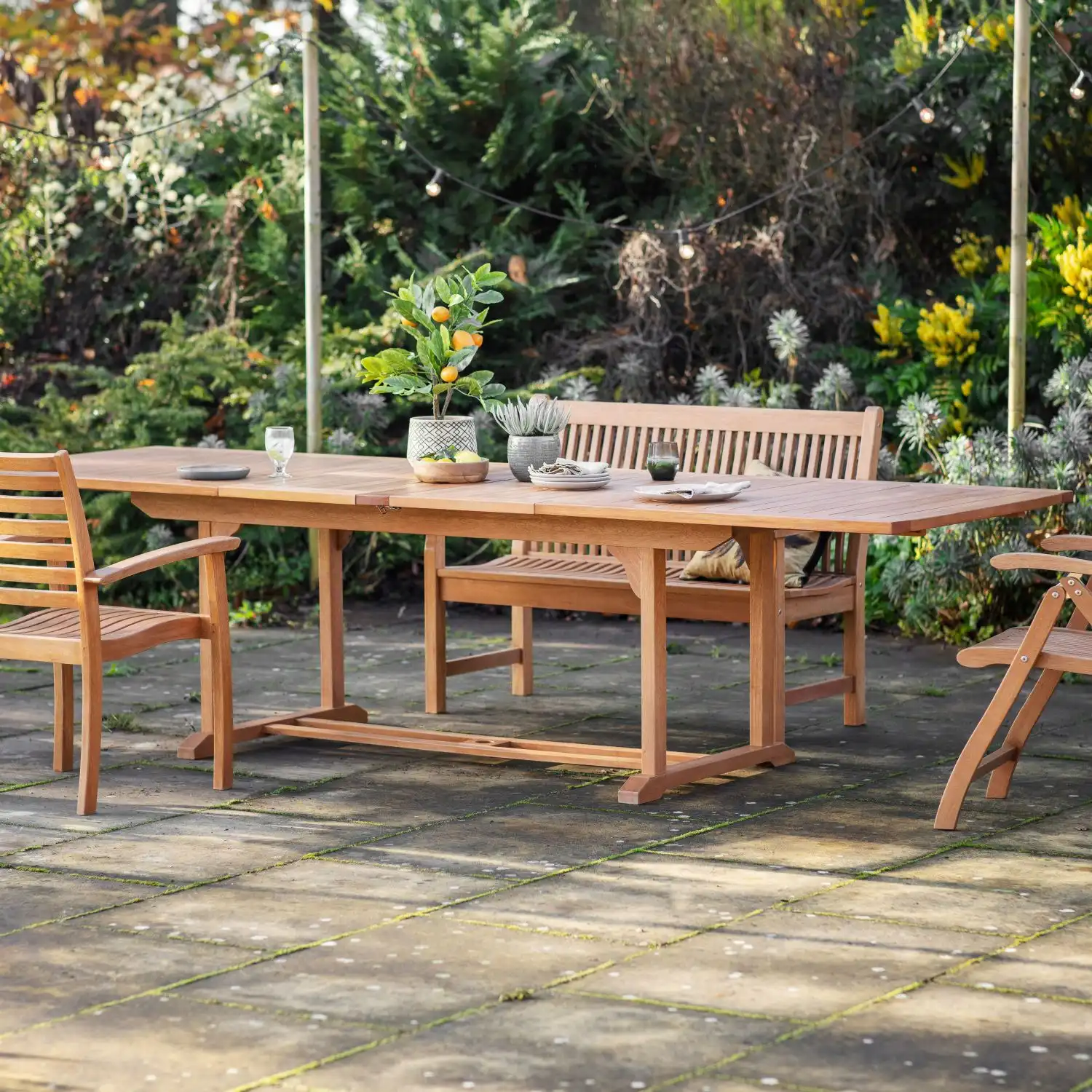 Wooden Outdoor Garden Large Extending Dining Table