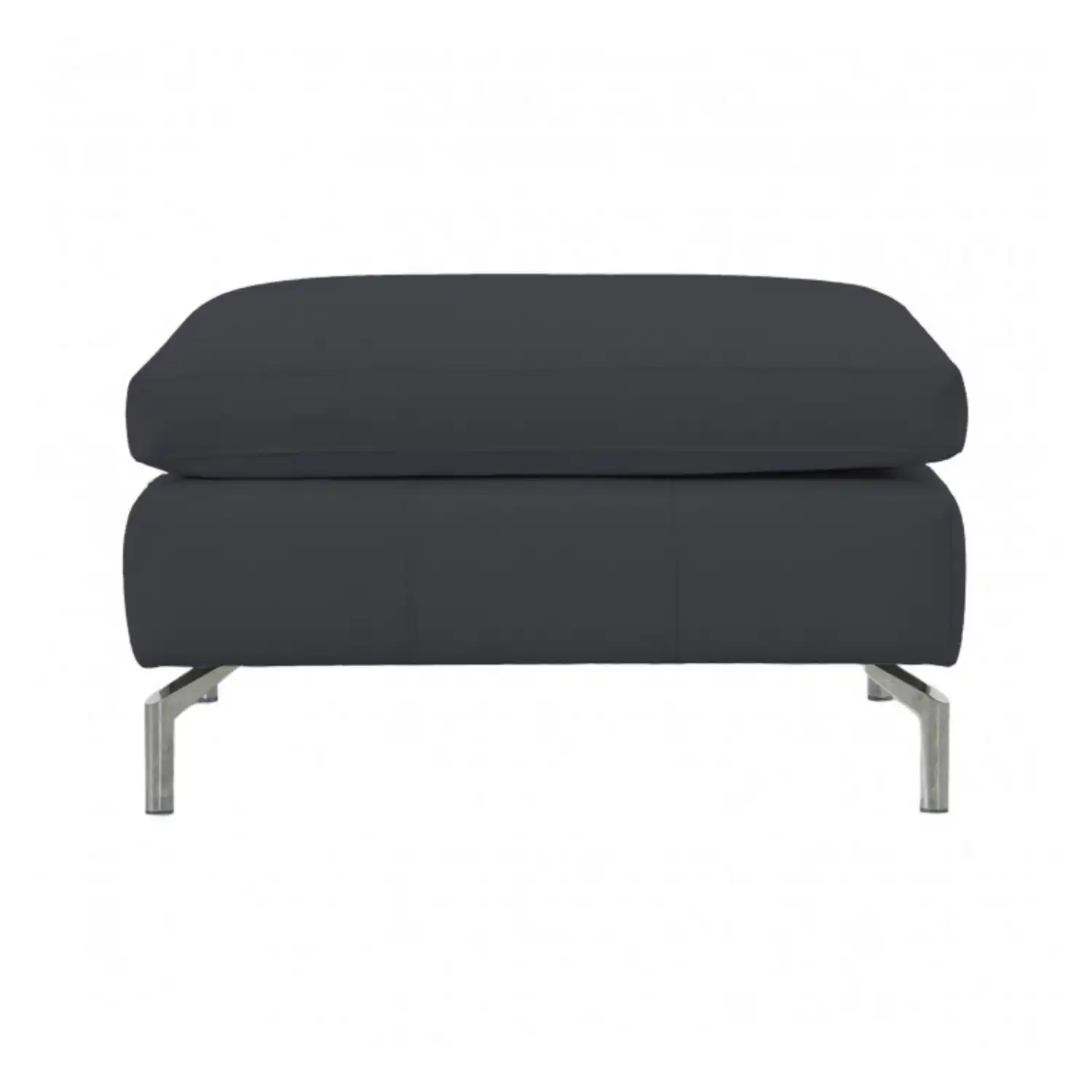 Style Sabino Jet Faux Leather Square Footstool 50x85cm