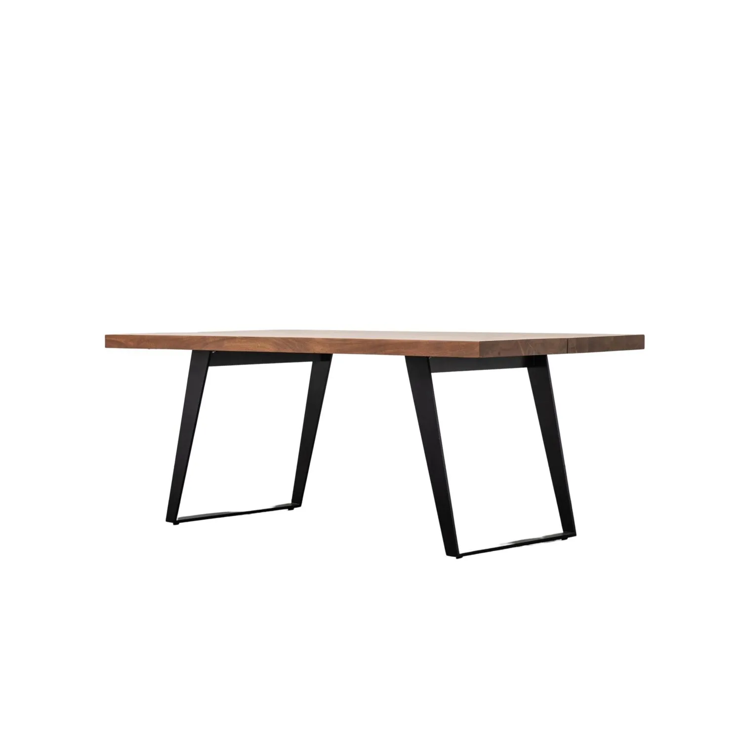 Wooden Top Large 180cm Dining Table Black Metal Legs