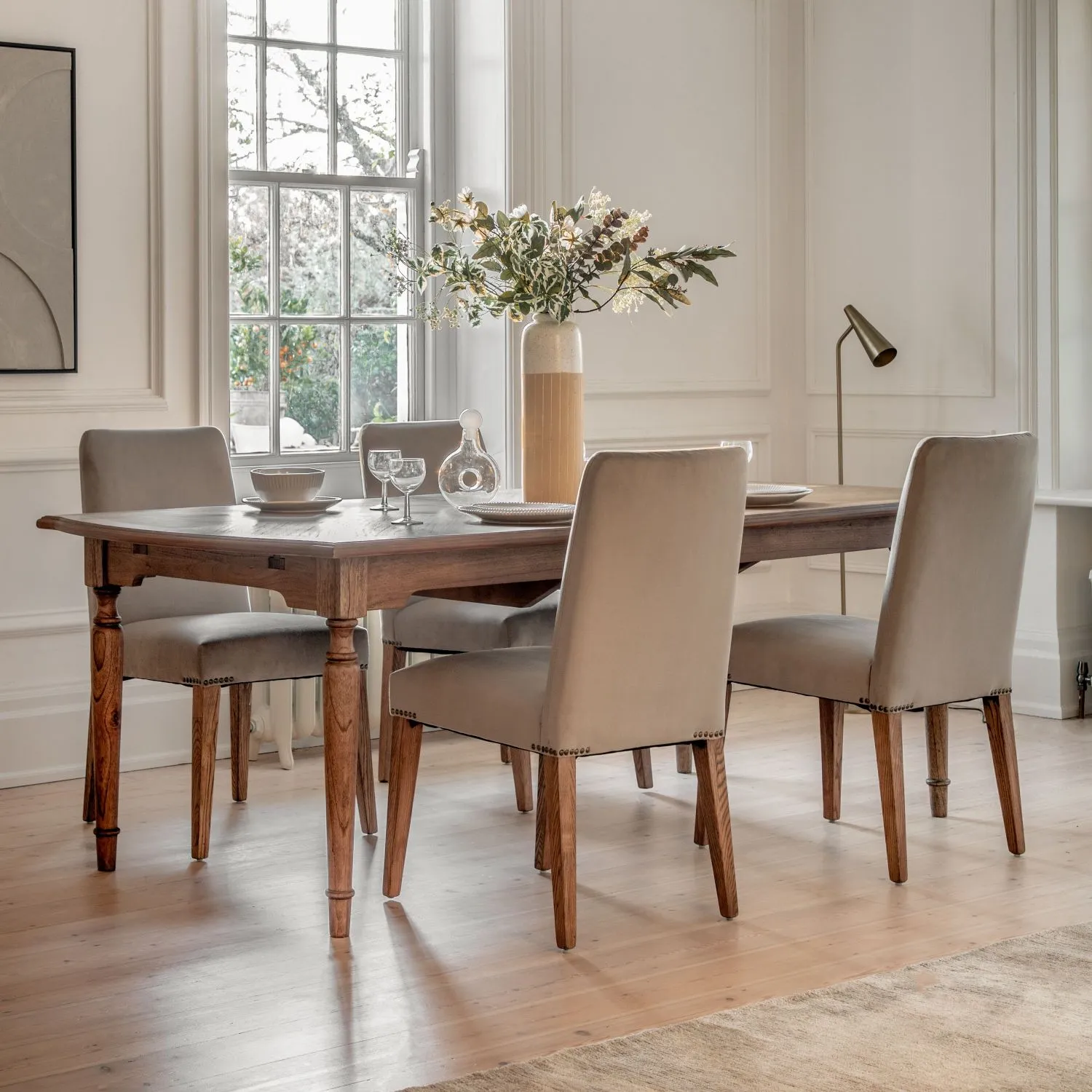 Brown Traditional Wooden Extra Large Extending Dining Table