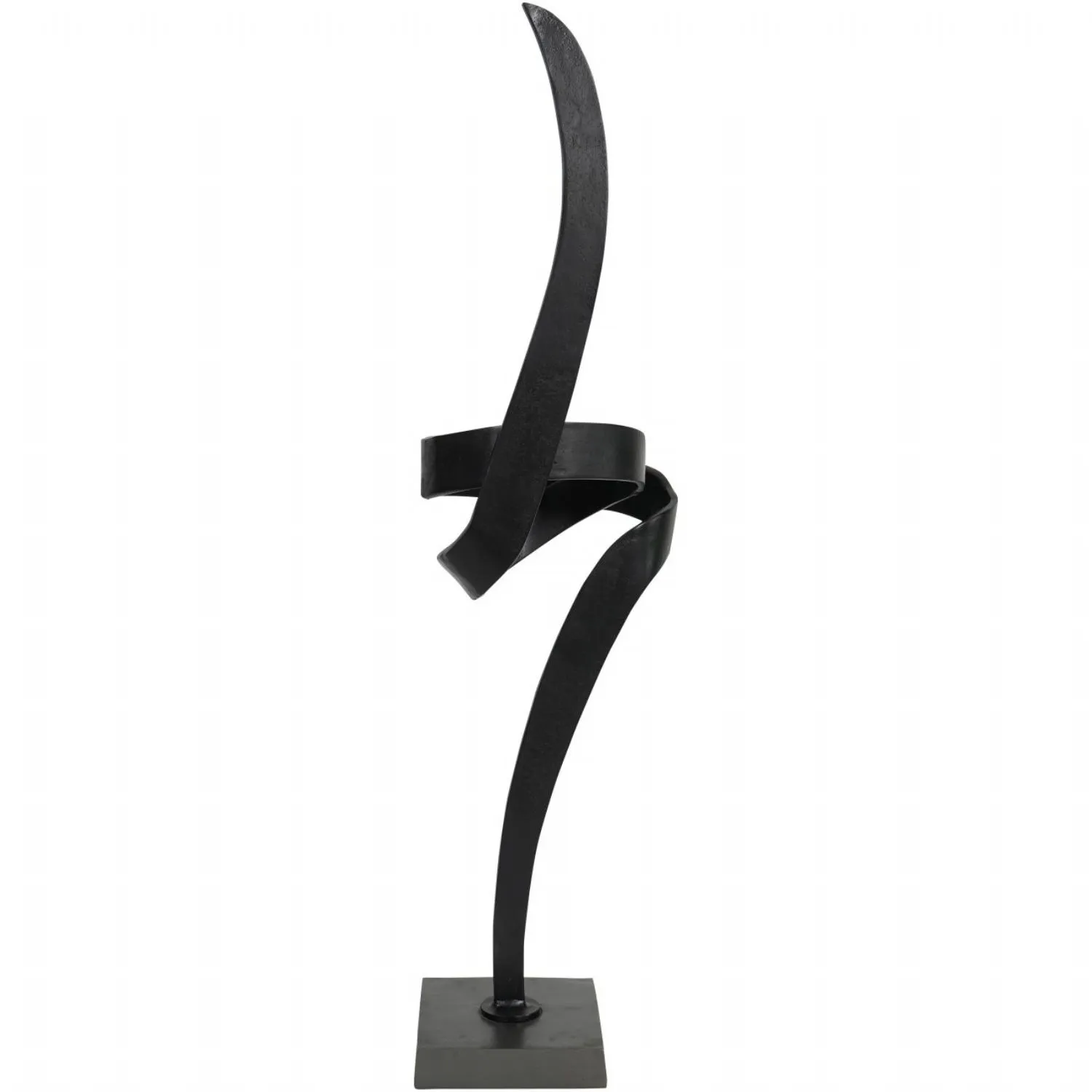 Matt Black Painted Textured Brass Aluminium Abstract Sculpture