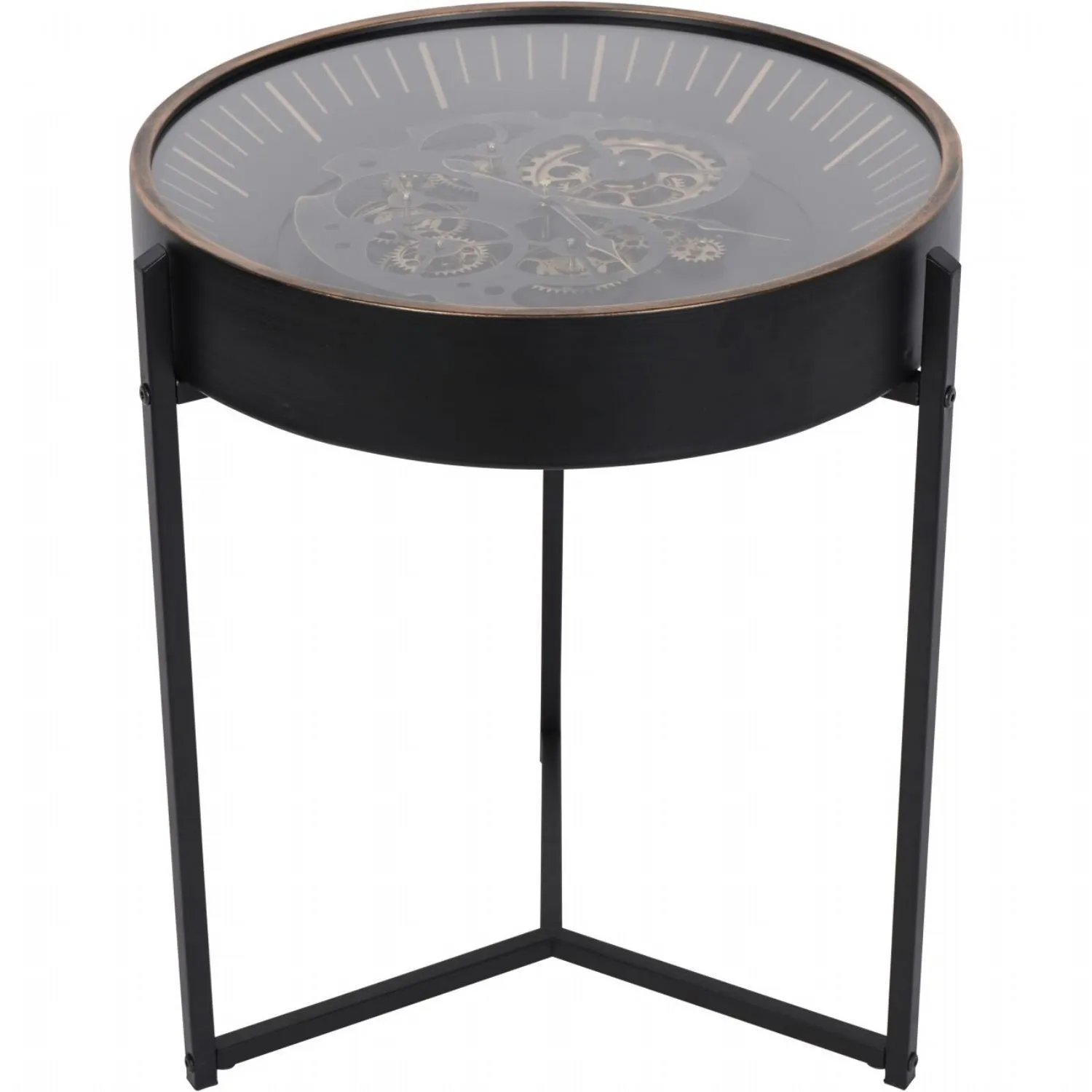 Palladium Side Table with Moving Dials Black Gold