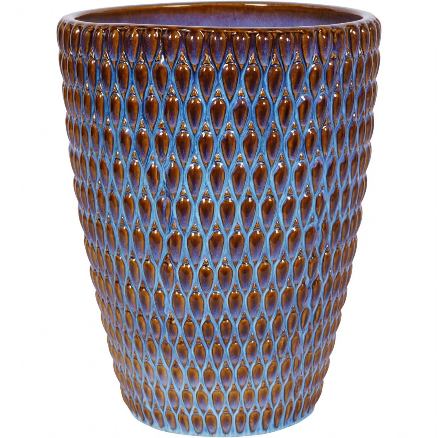 Mediterranean Reactive Glaze Ceramic Planter Blue