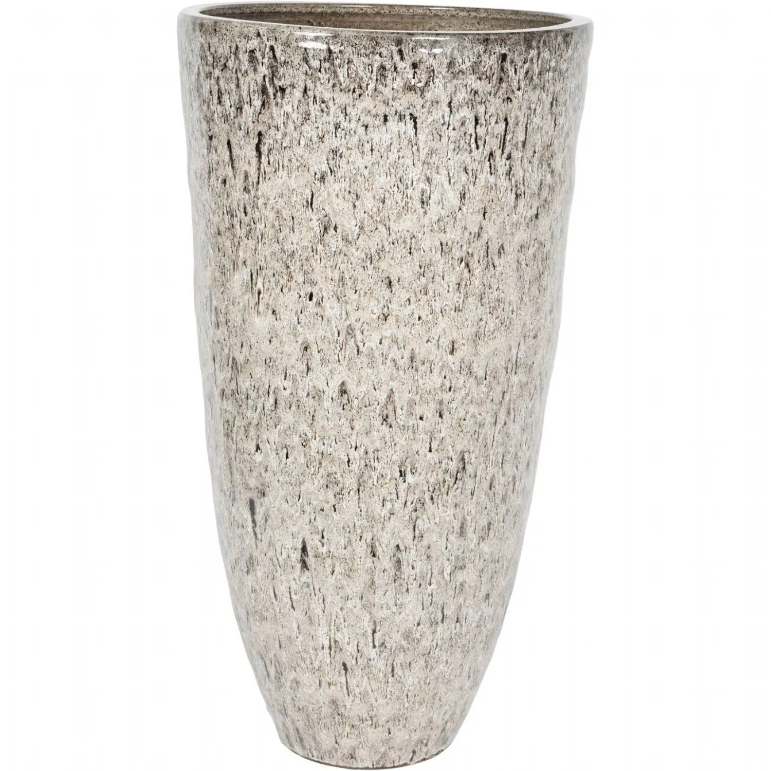 Extra Large Tall Taupe Reactive Glaze Ceramic Planter