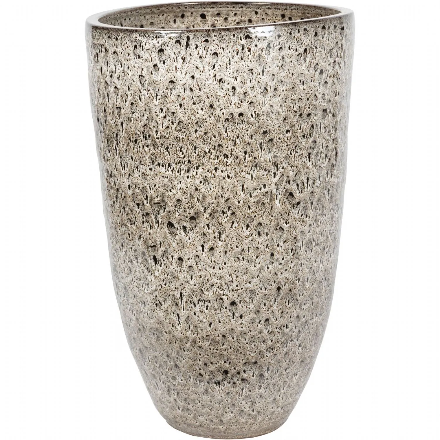 Large Tall Taupe Reactive Glaze Ceramic Planter