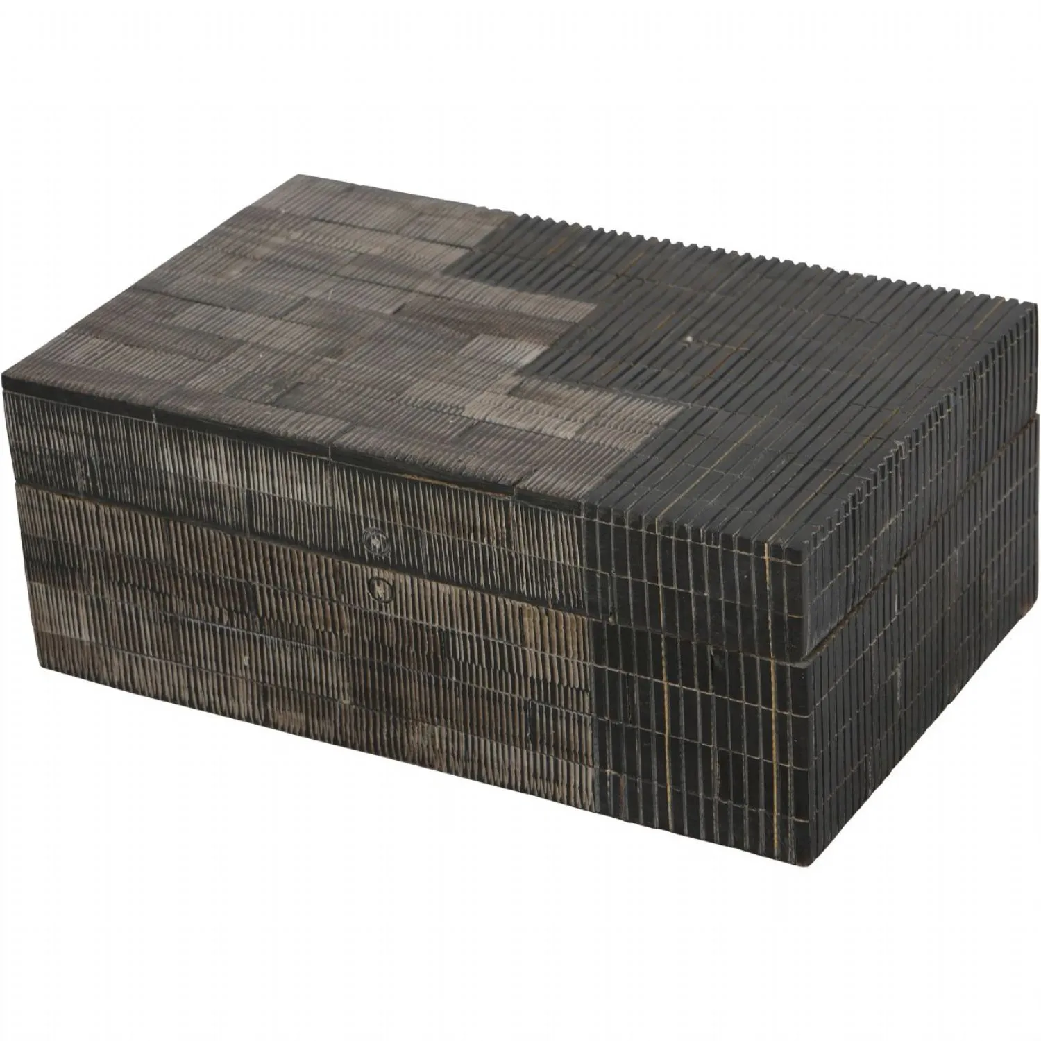 Large Grey and Black Textured Inlay Storage Box