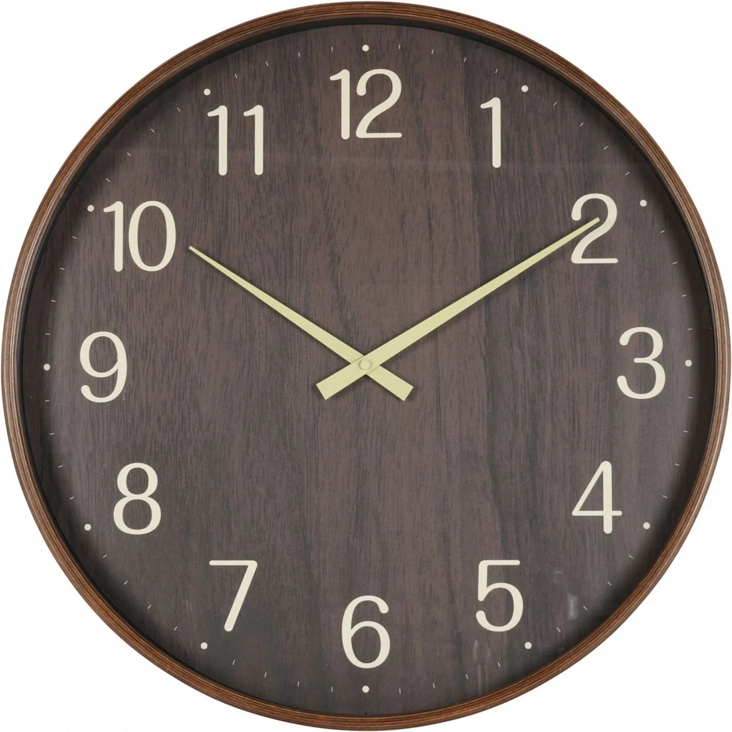 Grain Effect Clock 53cm Brown