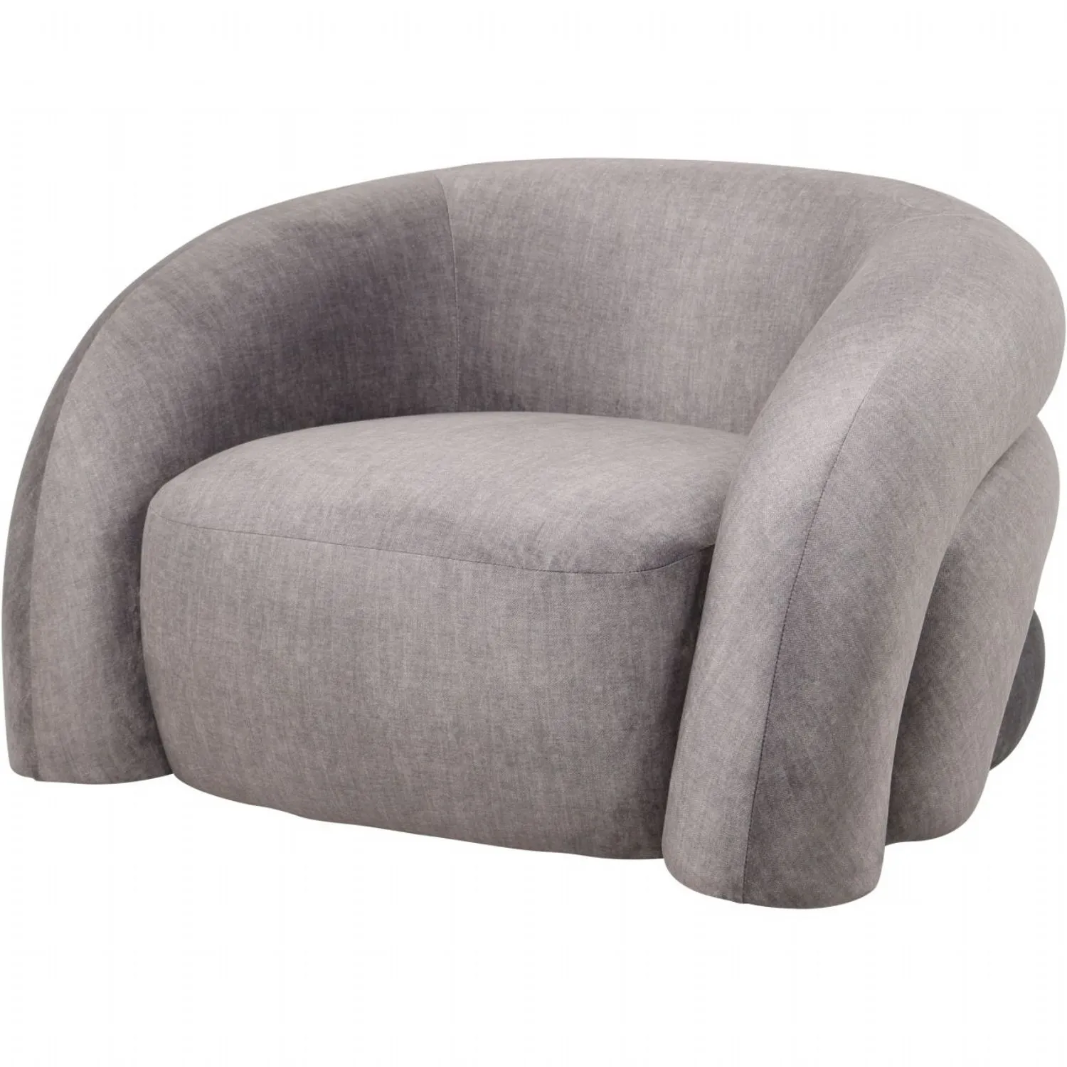 Casa Upholstered Curved Snug Chair Grey