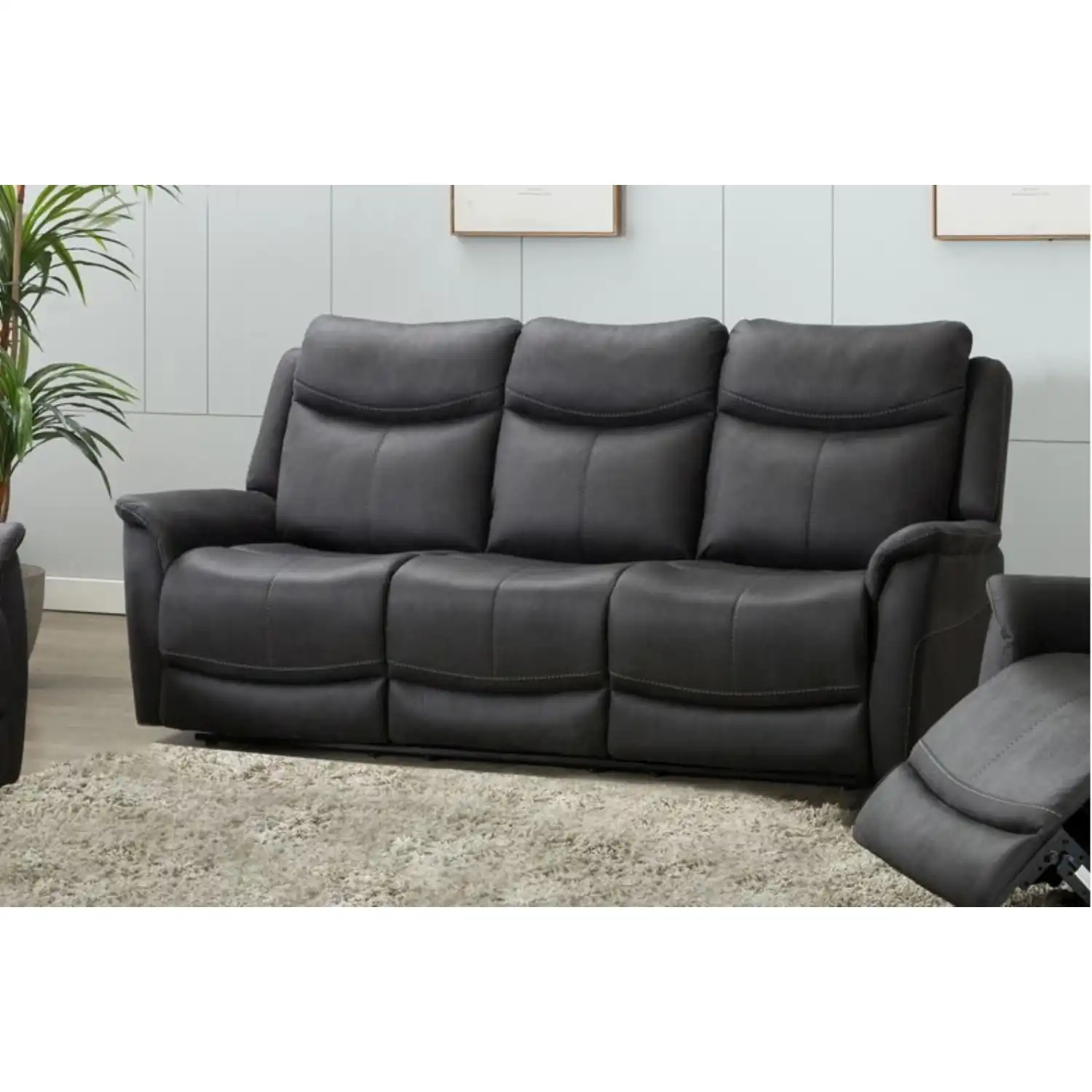 Slate Fabric Large 3 Seater Sofa