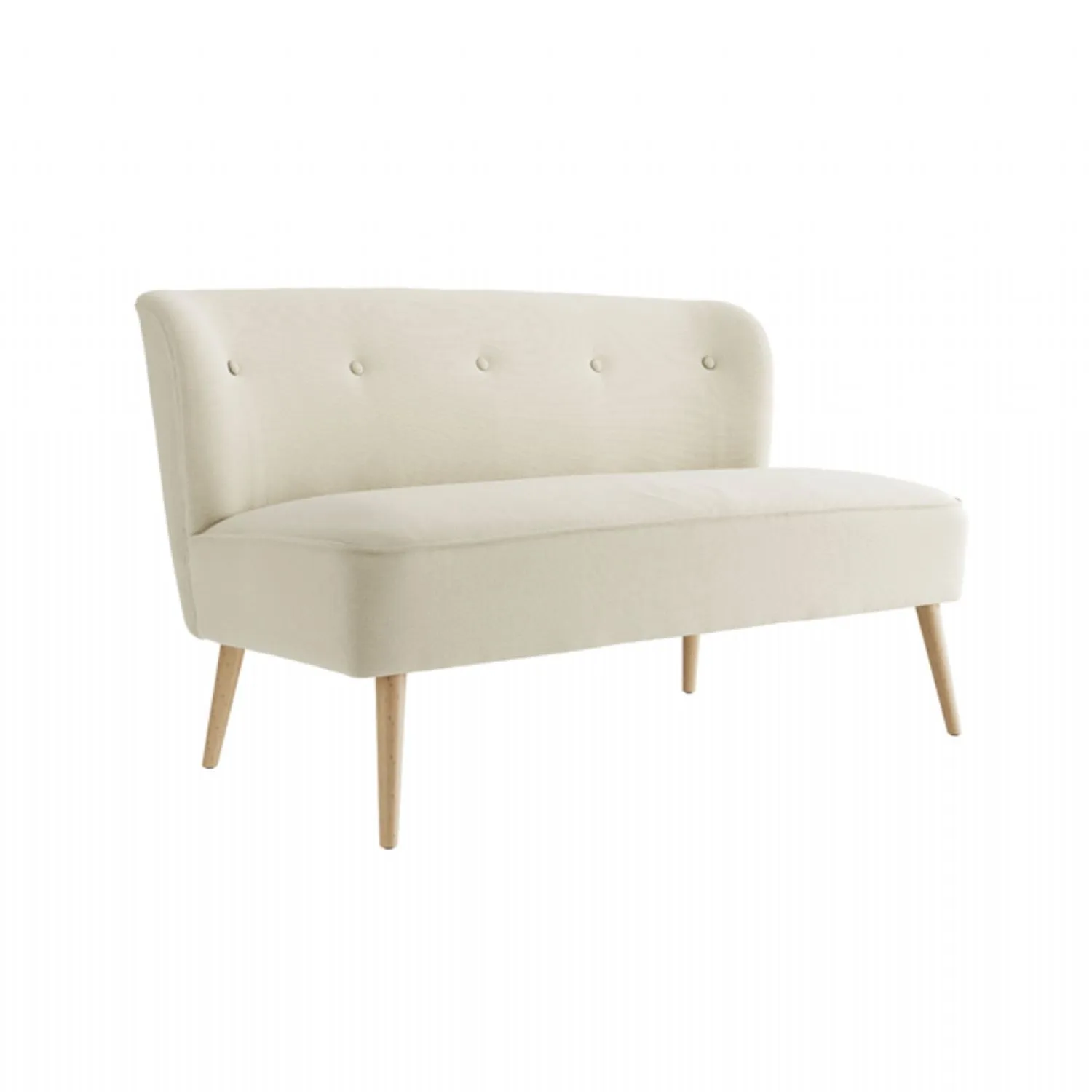 Cream Fabric 2 Seater Buttoned Back Sofa Bed