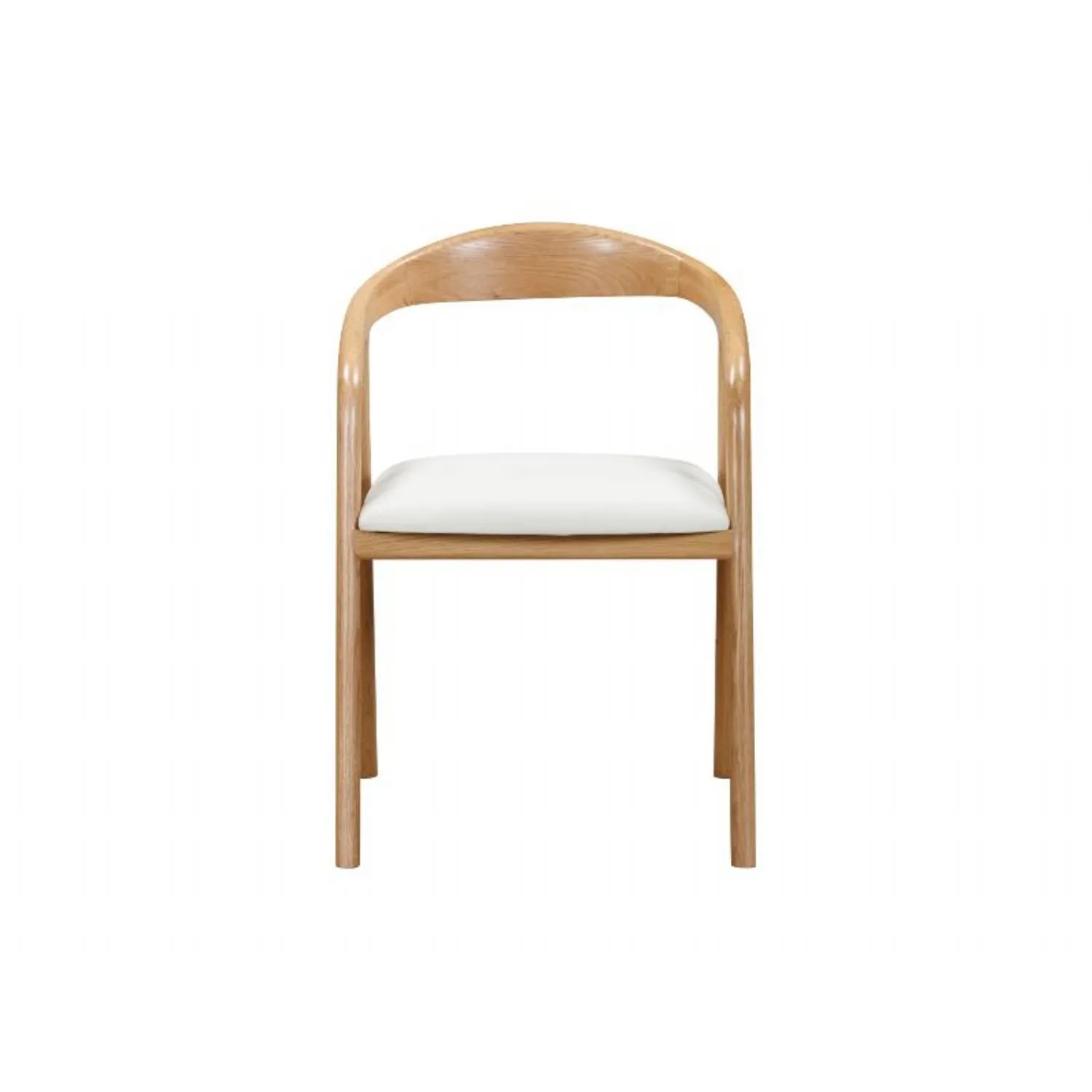 Oak Curved Back Dining Chair with Cream Padded Seat