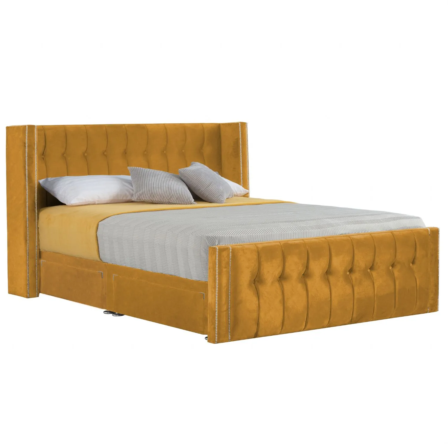 Mustard Byrd Super King Size Bed Frame