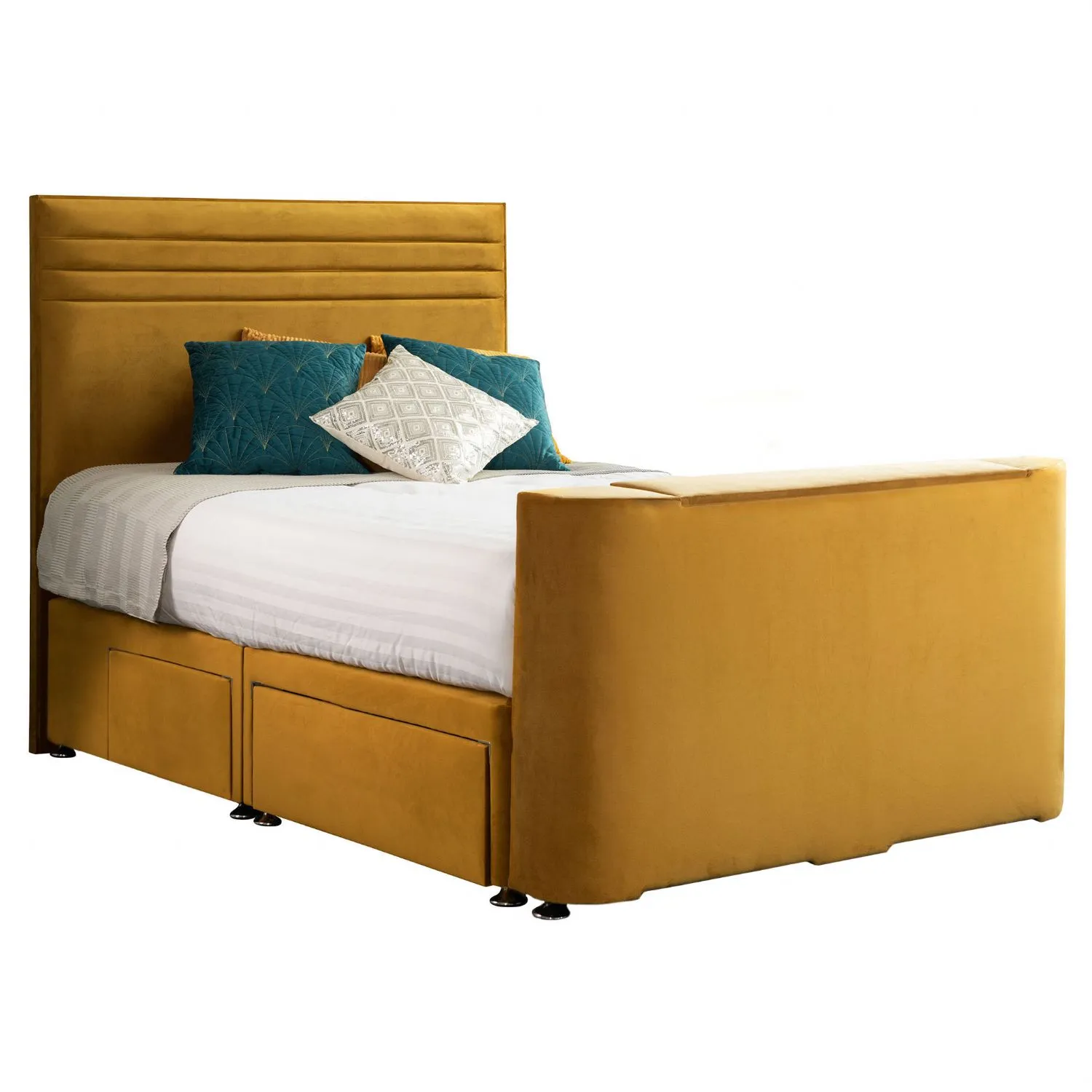 Mustard Image Chic Double TV Bed