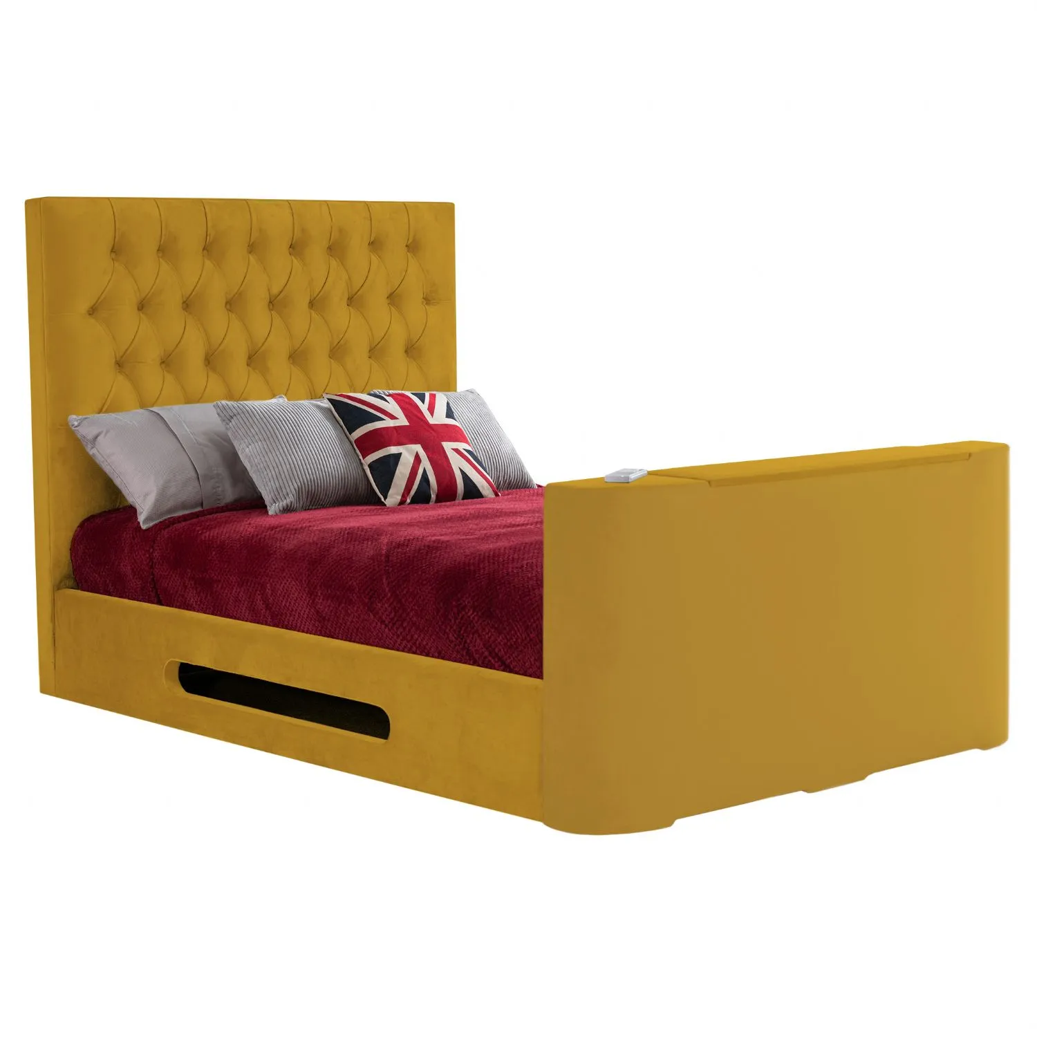 Mustard Loren Standard Double TV Bed