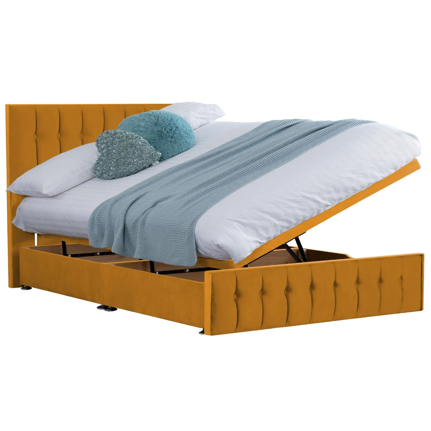 Mustard Rhythm Super King Size Bed Frame