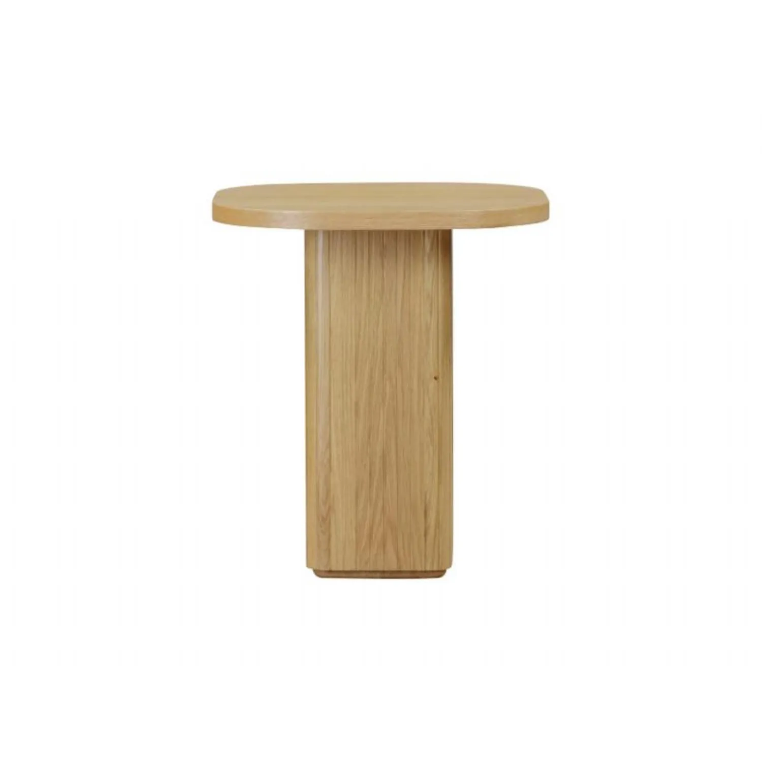 Natural Wooden Top Solid Base Small Side Table