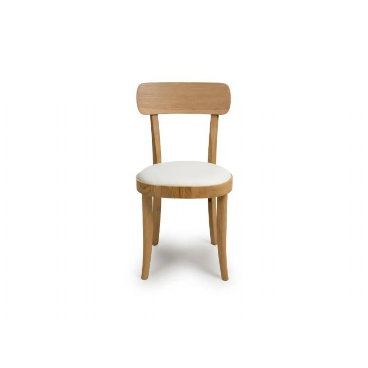 Oak Curved Back Dining Chair Round Fabric Seat